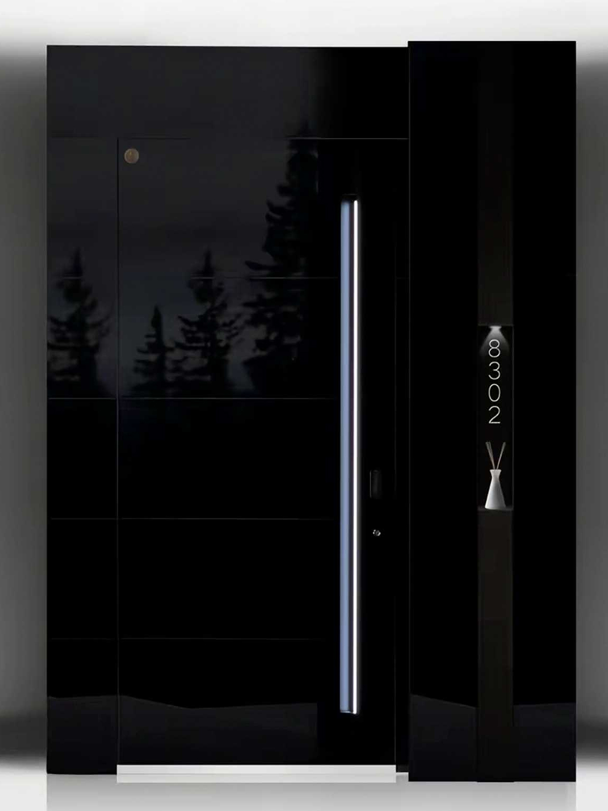 Black glass door as a view style
