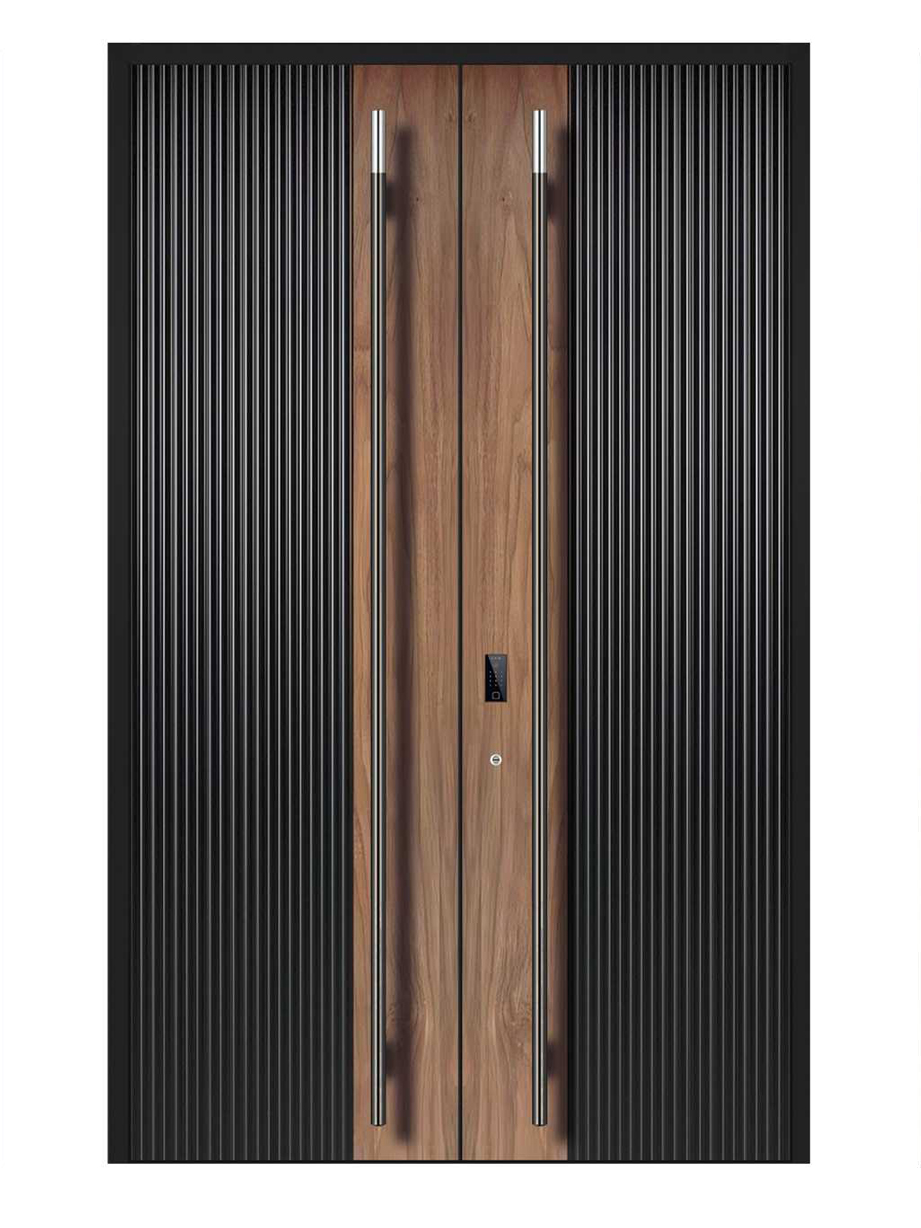 Timber-look double door style