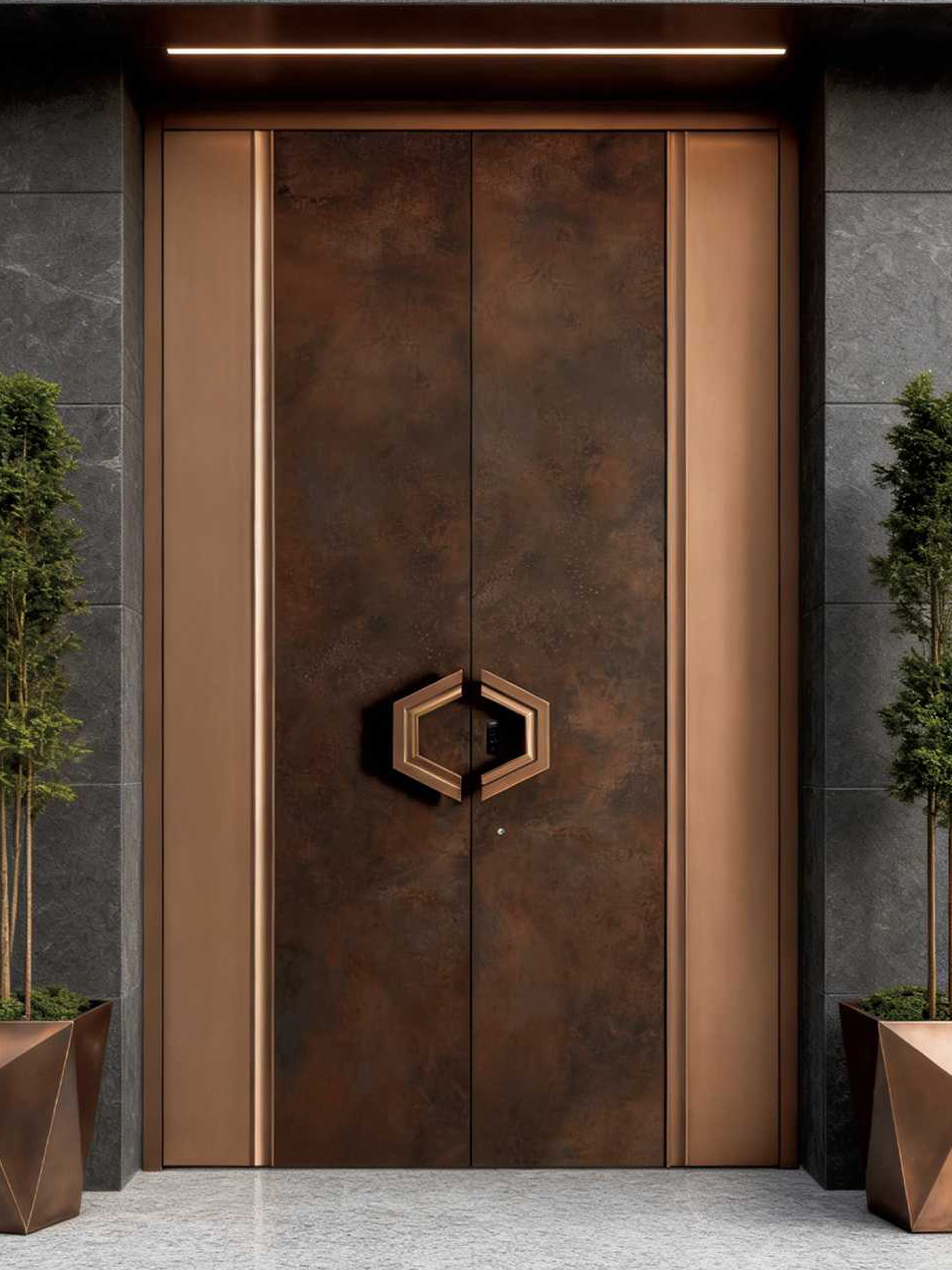Luxury aluminum entry door detail