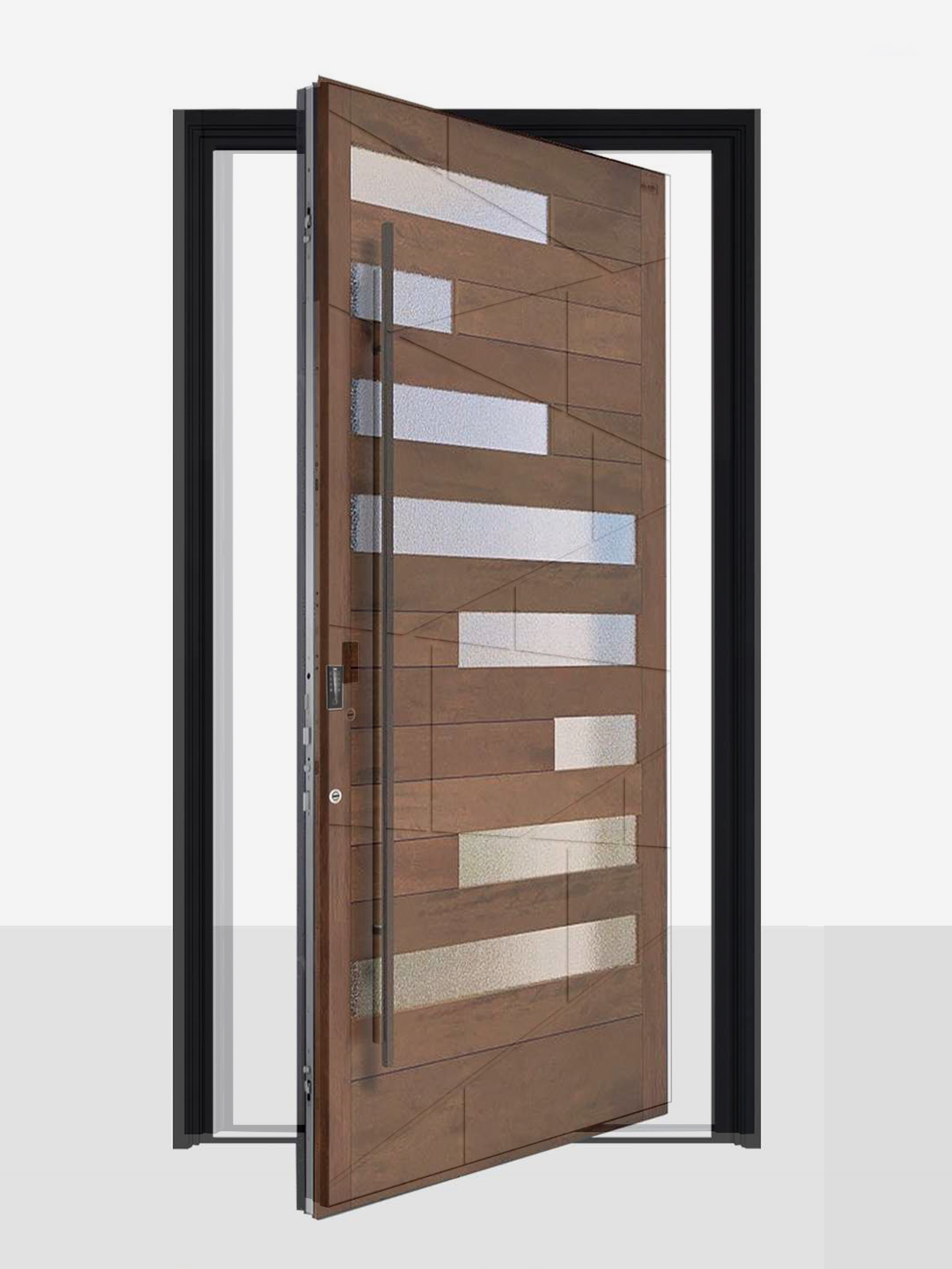 Warm natural pivot door style