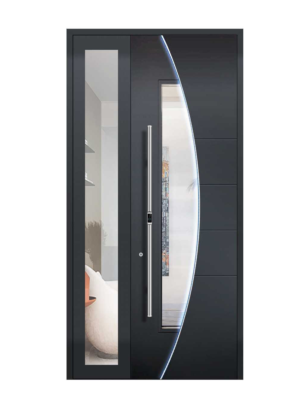Decorative accent panel unequal double door style
